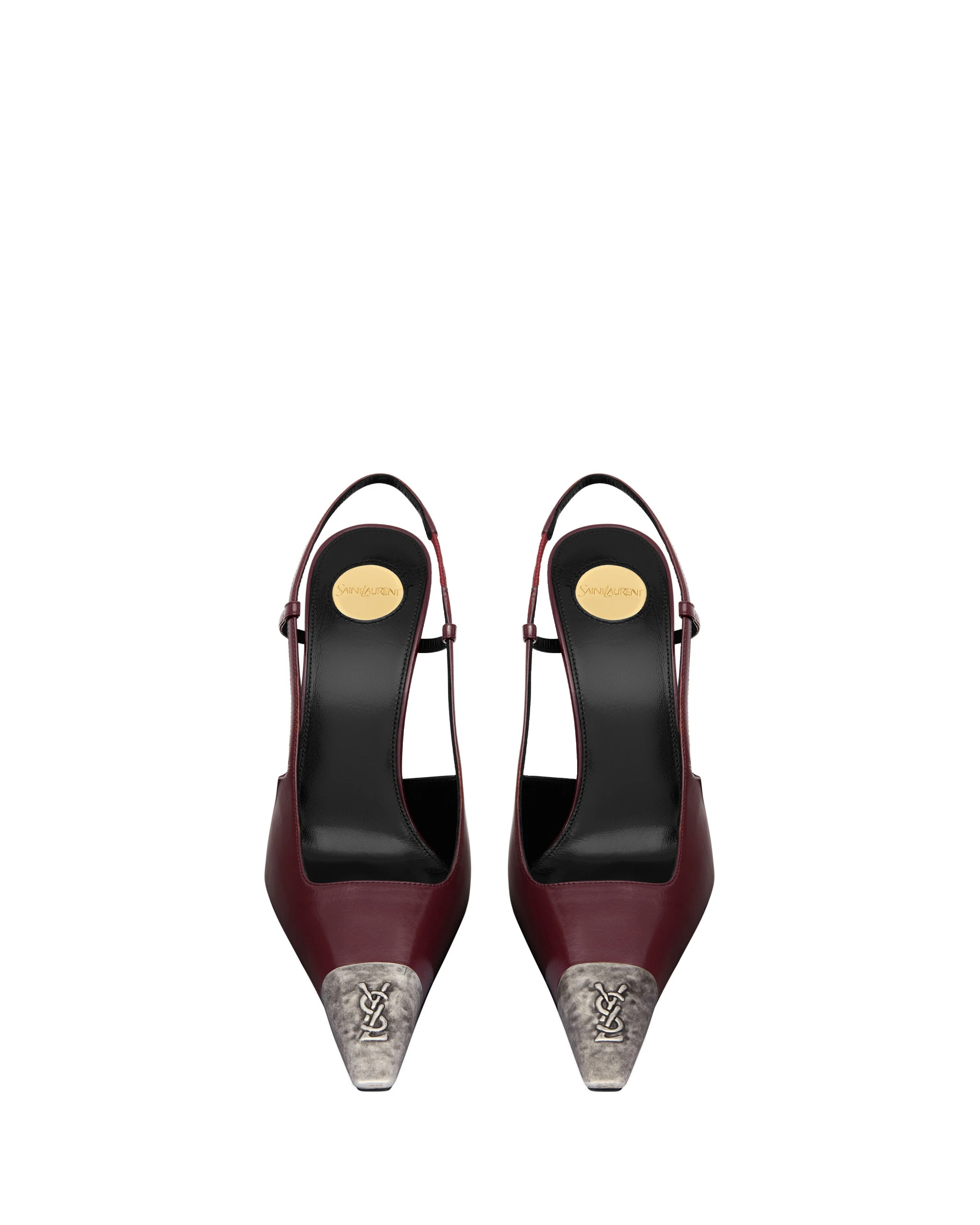 Saint Laurent Jeanne Slingback Pumps in Smooth Leather, Vintage Bordeaux Red Saint Laurent Jeanne Slingback Pumps in Smooth Leather, Vintage Bordeaux | Heels