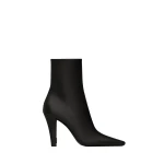 Black Saint Laurent Jill Booties in Smooth Leather, Black | Boots
