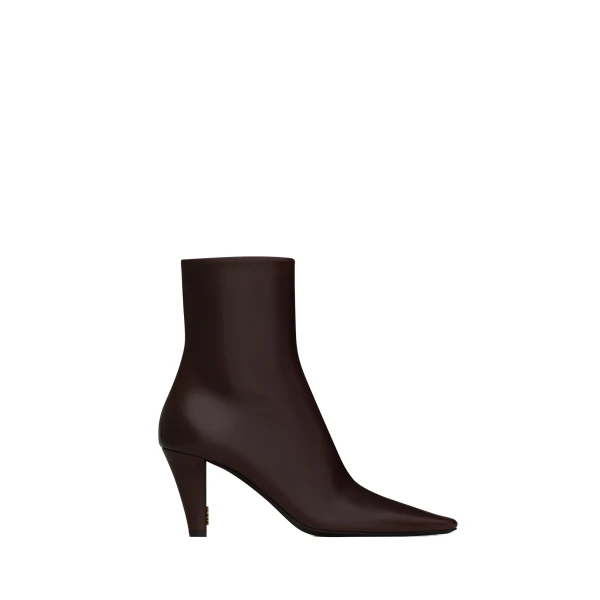 Jill Booties in Smooth Leather, Marron Glace