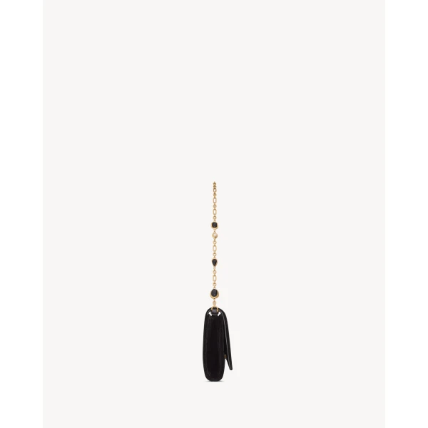 Black Saint Laurent Kate Clutch in Velvet, view 5 | Clutch Bags