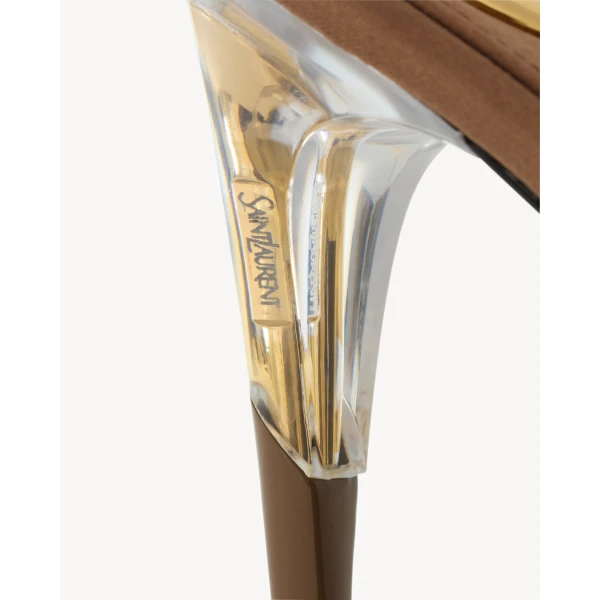 Multicolour Saint Laurent Kirat Sandals in Tpu and Satin Crepe, view 4 | Sandals