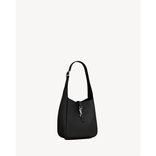 Black Saint Laurent Le 5 À 7 Supple Small in Grained Leather, Black, view 5 | Shoulder & Crossbody Bags