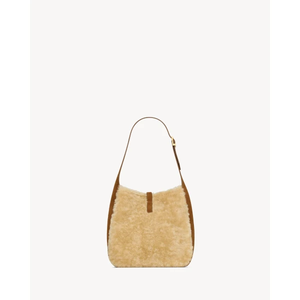 Multicolour Saint Laurent Le 5 À 7 Supple Small in Shearling and Suede, view 4 | Shoulder & Crossbody Bags