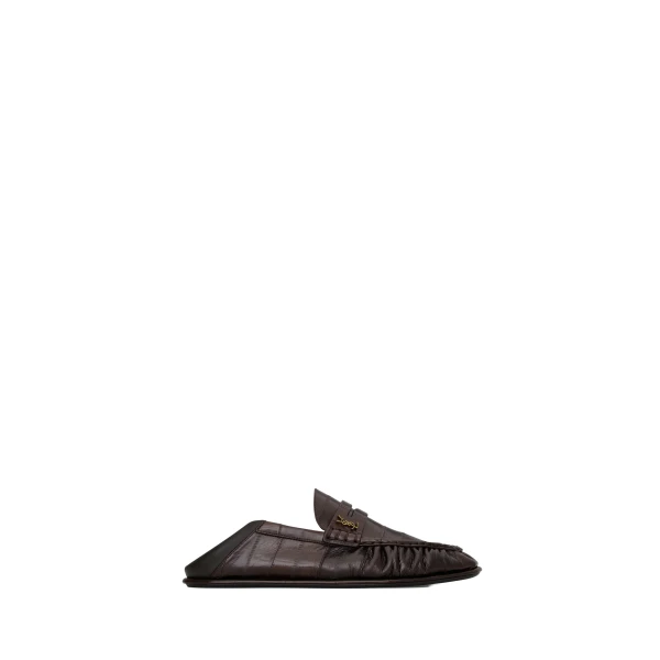 Brown Saint Laurent Le Loafer Foldable in Hagfish, Burnt Brown | Loafers