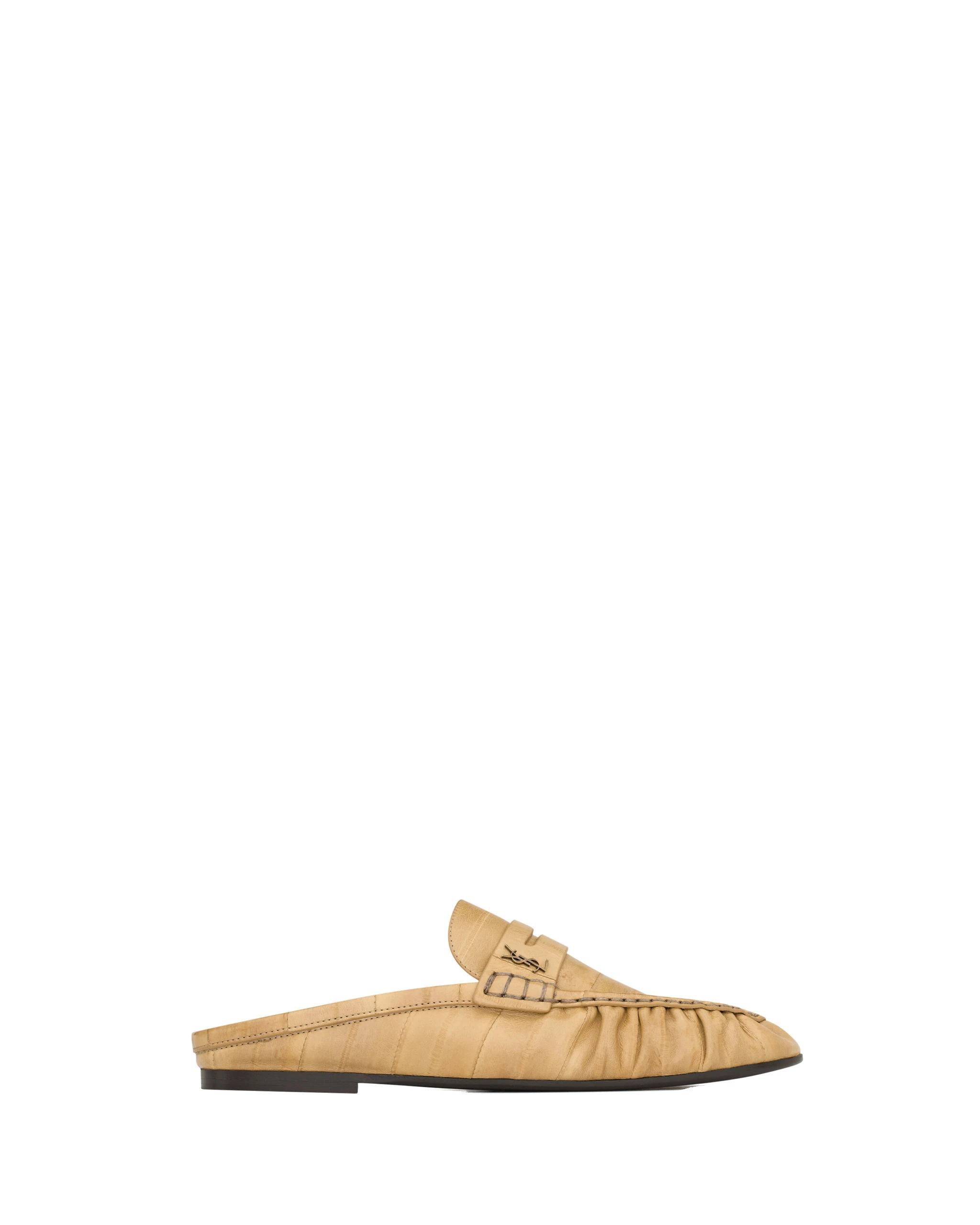 Saint Laurent Le Loafer Mules in Hagfish, Soft Beige Beige Saint Laurent Le Loafer Mules in Hagfish, Soft Beige | Mules