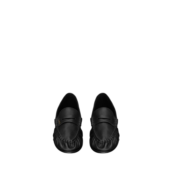 Black Saint Laurent Le Loafer Supple in Matte Leather, Black | Loafers