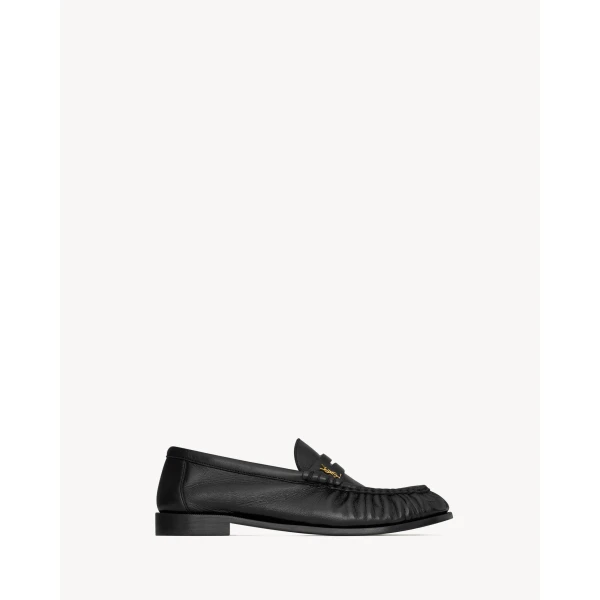 Black Saint Laurent Le Loafer Supple in Shiny Leather, view 2 | Loafers