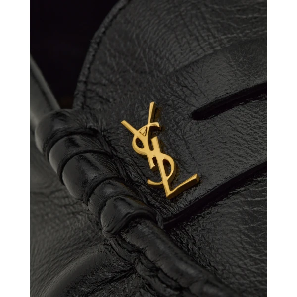 Black Saint Laurent Le Loafer Supple in Shiny Leather, view 4 | Loafers