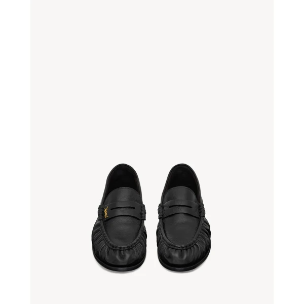 Black Saint Laurent Le Loafer Supple in Shiny Leather, view 5 | Loafers