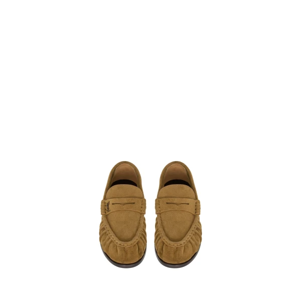 Brown Saint Laurent Le Loafer Supple in Suede, Cognac | Loafers