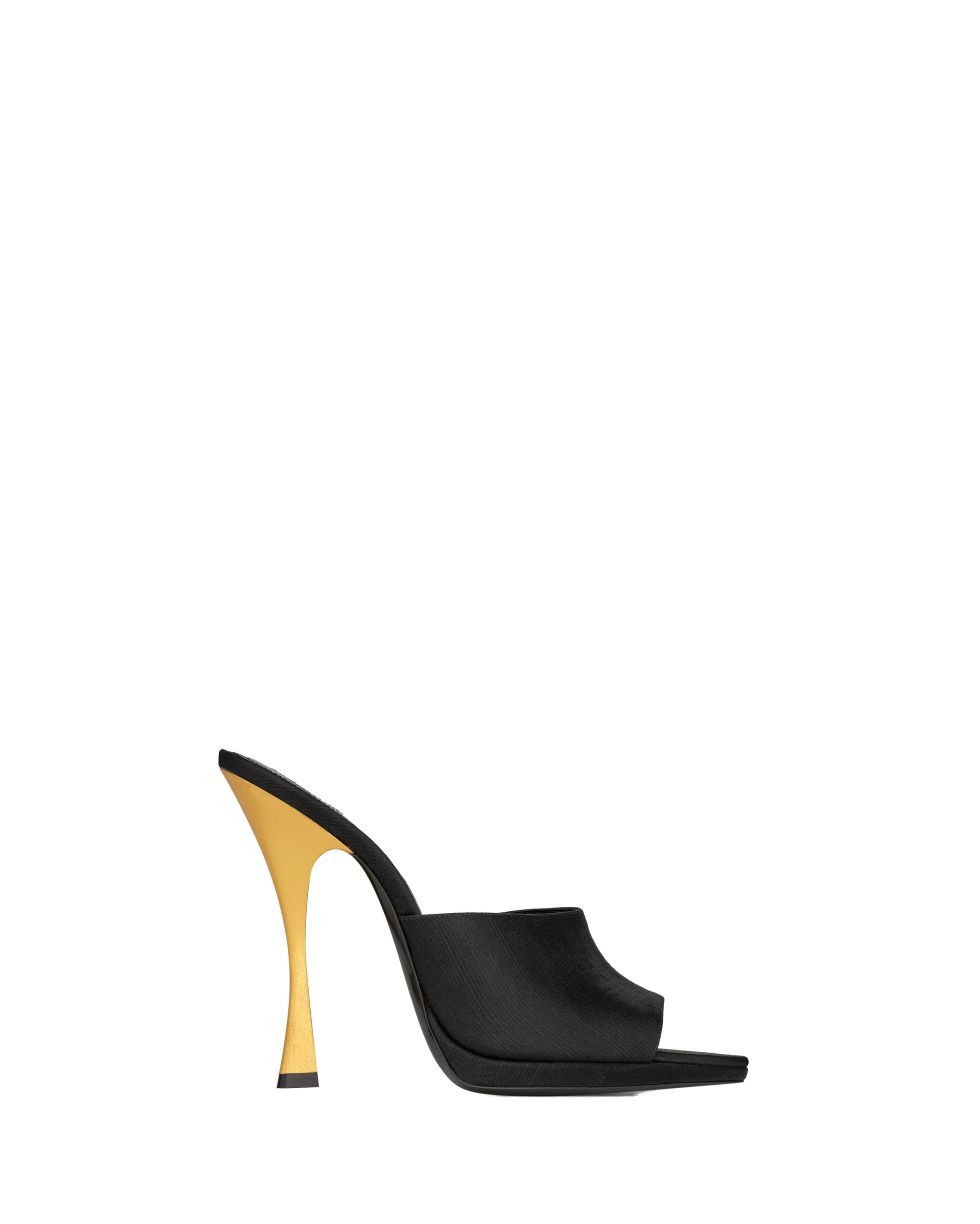 Saint Laurent Leon Mules in Satin Black Saint Laurent Leon Mules in Satin | Mules