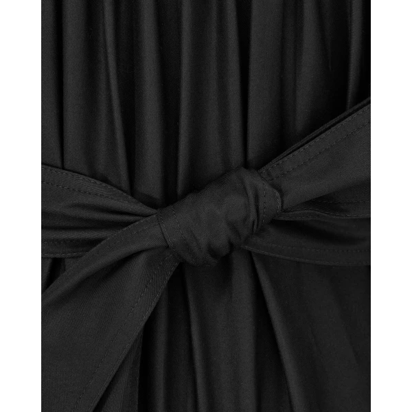 Black Saint Laurent Long Dress in Cotton Twill, view 4 | Maxi Dresses