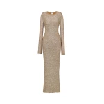 Multicolour Saint Laurent Long Sequin Dress in Knit | Maxi Dresses
