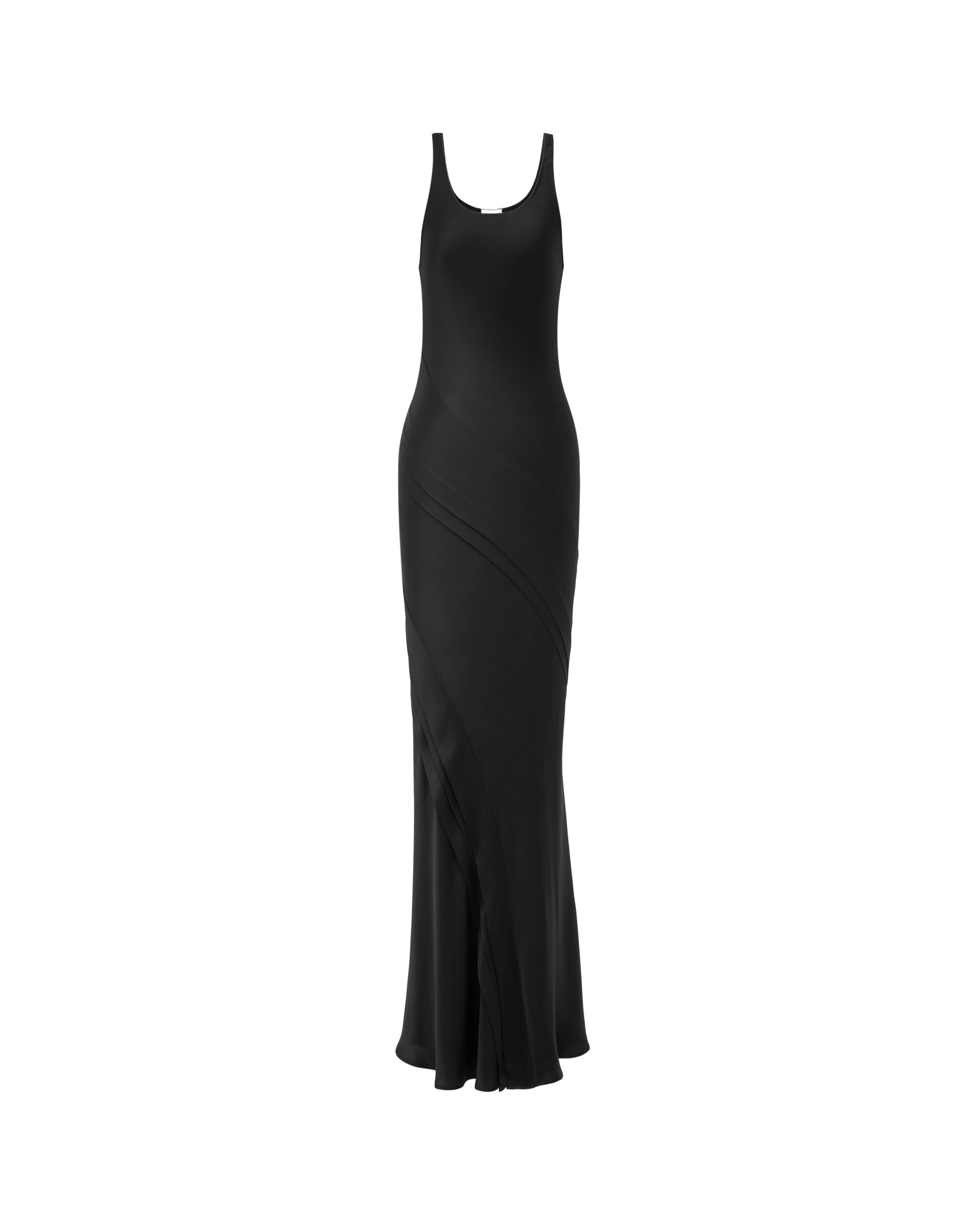 Saint Laurent Long Tank Dress in Silk Satin Black Saint Laurent Long Tank Dress in Silk Satin | Maxi Dresses