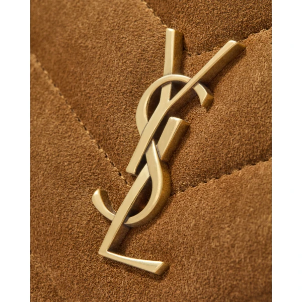 Brown Saint Laurent Loulou Camera Bag in Matelassé Suede, view 5 | Shoulder & Crossbody Bags