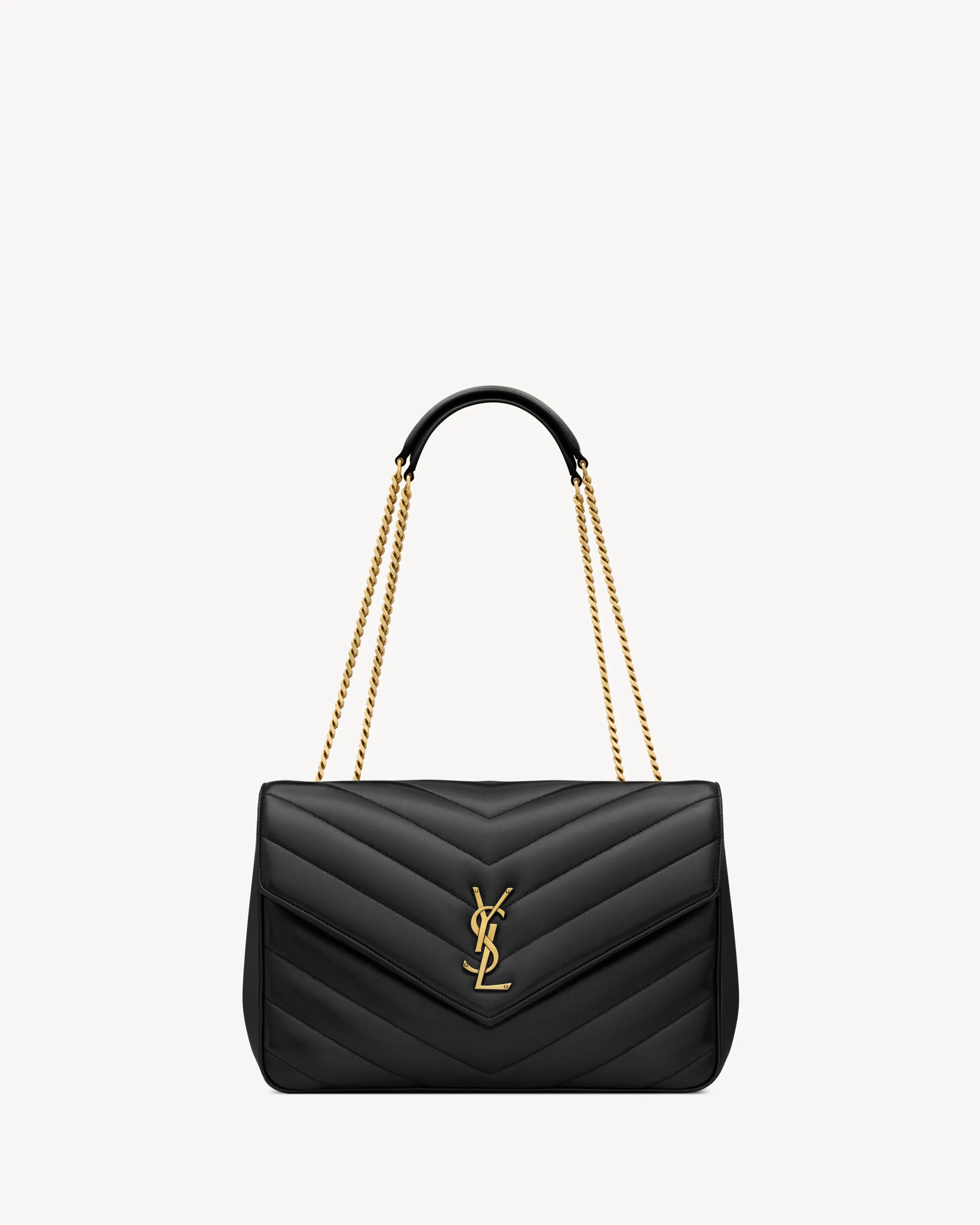 Saint Laurent Loulou Large in Matelassé Lambskin, Black Black Saint Laurent Loulou Large in Matelassé Lambskin, Black | Shoulder & Crossbody Bags