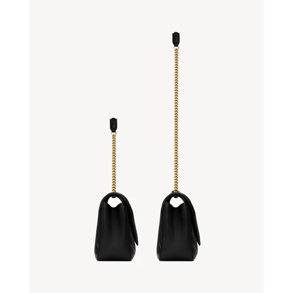 Black Saint Laurent Loulou Medium in Matelassé Lambskin, Black, view 4 | Shoulder & Crossbody Bags