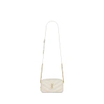 Ivory Saint Laurent Loulou Mini Camera Bag in Lambskin, White | Mini Bags