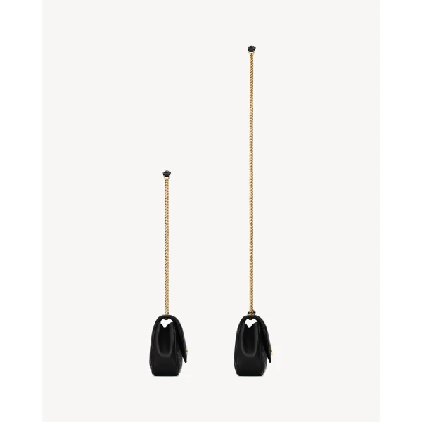 Black Saint Laurent Loulou Mini in Lambskin, Black, view 5 | Mini Bags