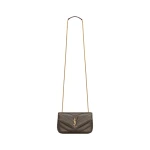 Green Saint Laurent Loulou Mini in Lambskin, Light Musk | Mini Bags