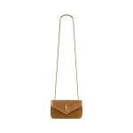 Orange Saint Laurent Loulou Mini in Suede, Caramel Cognac | Mini Bags