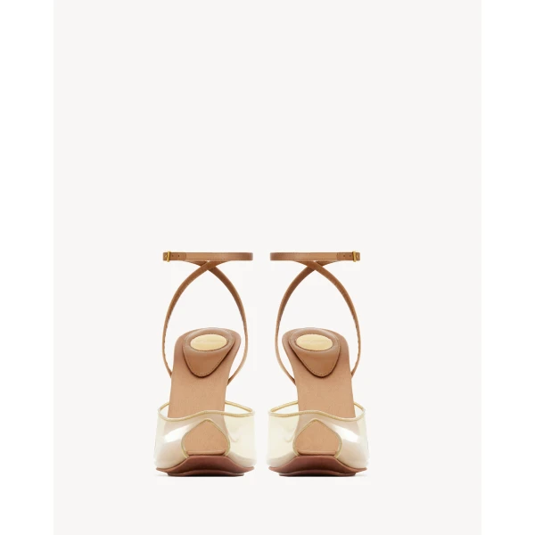 Multicolour Saint Laurent Michelle Sandals in Tpu and Satin Crepe, view 2 | Sandals