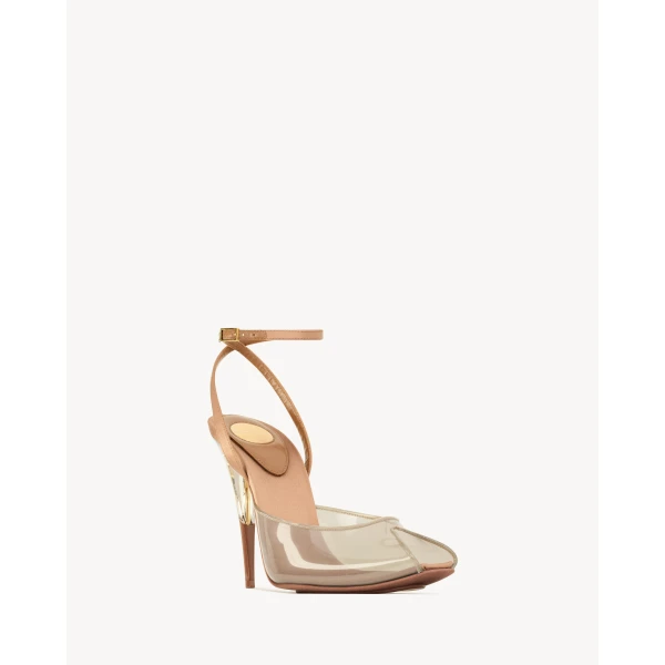 Multicolour Saint Laurent Michelle Sandals in Tpu and Satin Crepe, view 3 | Sandals
