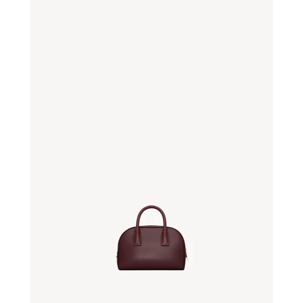 Red Saint Laurent Mini Sac de Jour Boston in Box Saint Laurent, Rouge Cabernet, view 4 | Totes & Top-Handle Bags