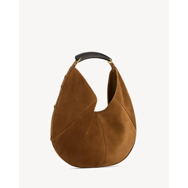 Brown Saint Laurent Mombasa Large in Suede, view 4 | Shoulder & Crossbody Bags