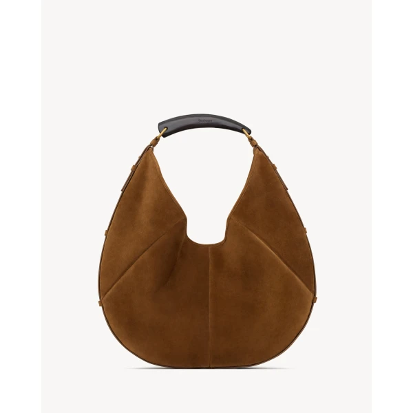 Brown Saint Laurent Mombasa Large in Suede | Shoulder & Crossbody Bags