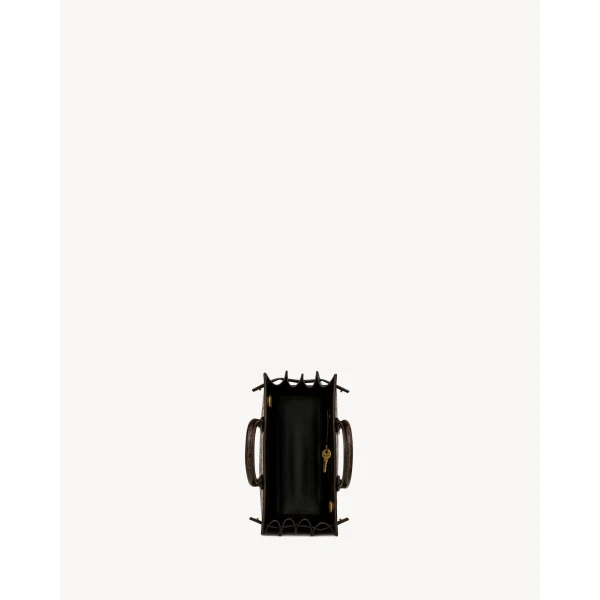 Brown Saint Laurent Nano Sac de Jour in Crocodile-Embossed Leather, view 5 | Totes & Top-Handle Bags
