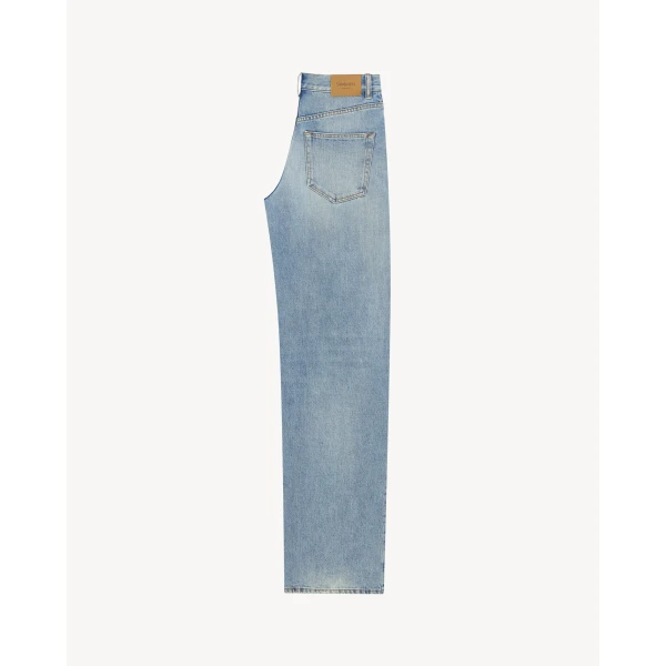 Blue Saint Laurent Neo 90's High-Rise Baggy Jeans, view 2 | Denim