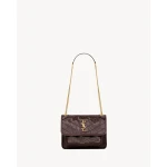 Brown Saint Laurent Niki Baby in Vintage Leather, Arabica | Shoulder & Crossbody Bags