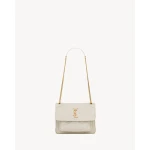 Ivory Saint Laurent Niki Baby in Vintage Leather, White | Shoulder & Crossbody Bags