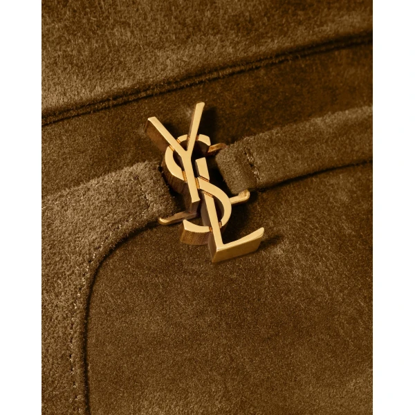 Brown Saint Laurent Niki Booties in Suede, view 4 | Boots