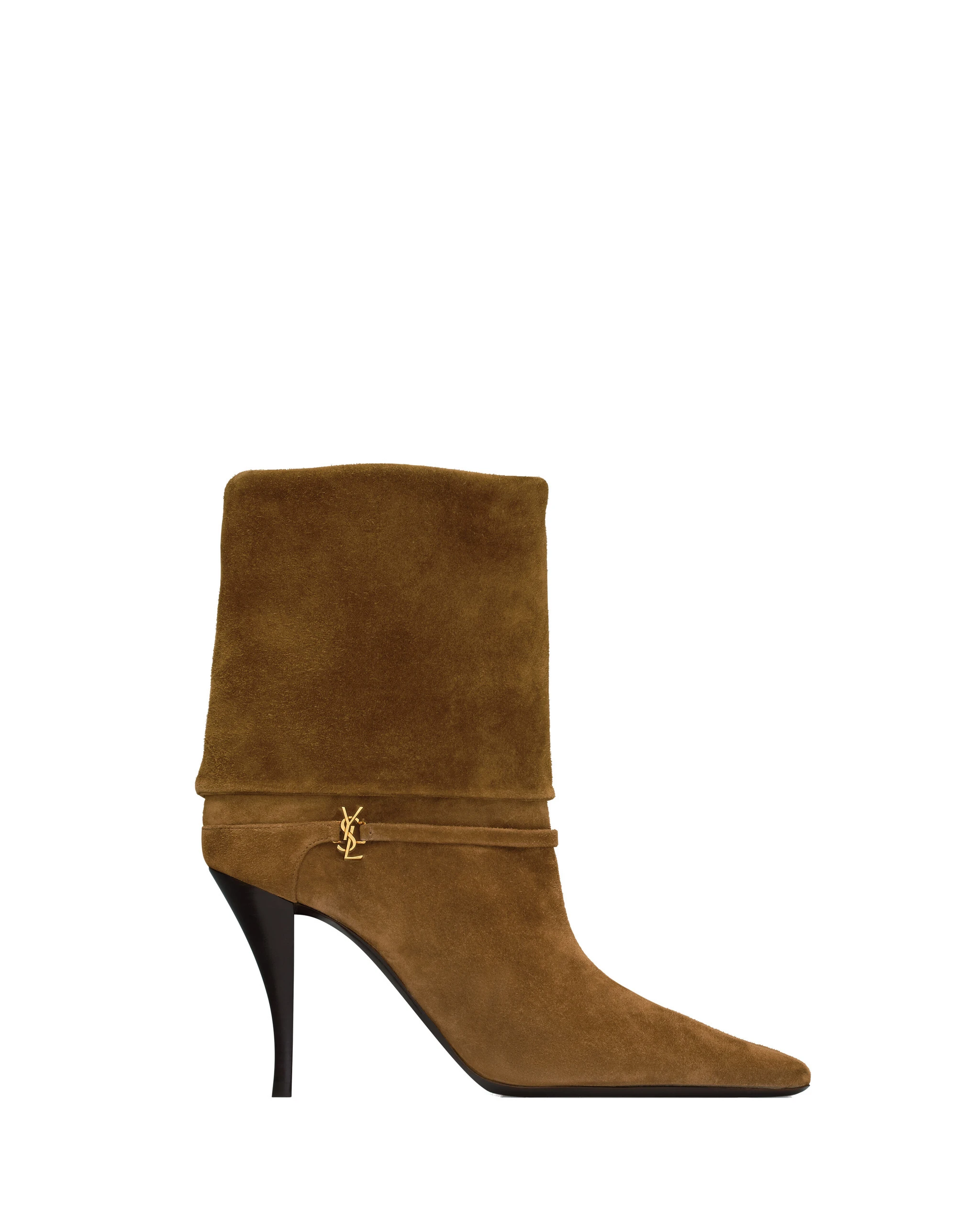 Saint Laurent Niki Booties in Suede Brown Saint Laurent Niki Booties in Suede | Boots