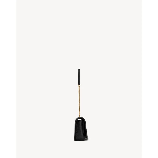 Black Saint Laurent Niki Chain Pouch in Vintage Leather, Black, view 4 | Clutch Bags
