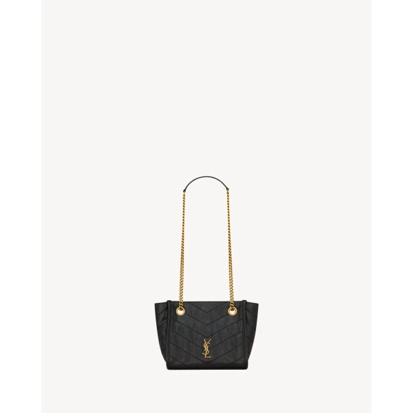 Niki Mini Shopping in Vintage Leather, Black