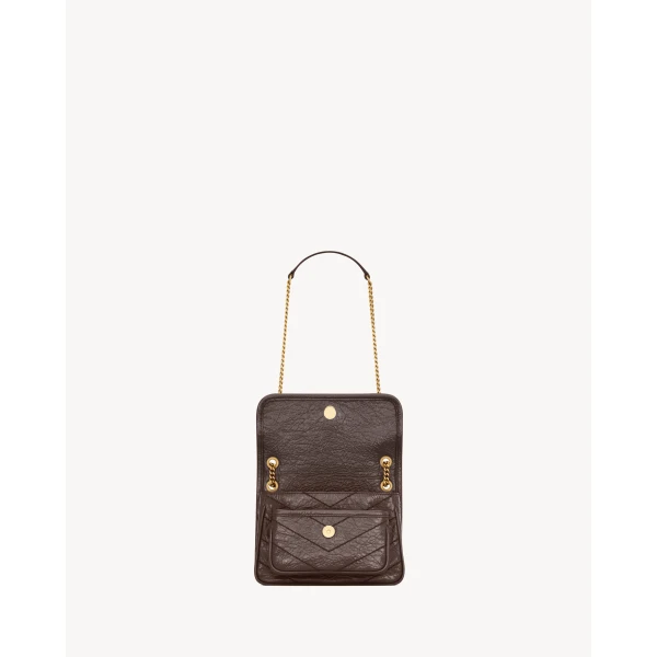Brown Saint Laurent Niki Mini in Vintage Leather, Arabica, view 5 | Mini Bags