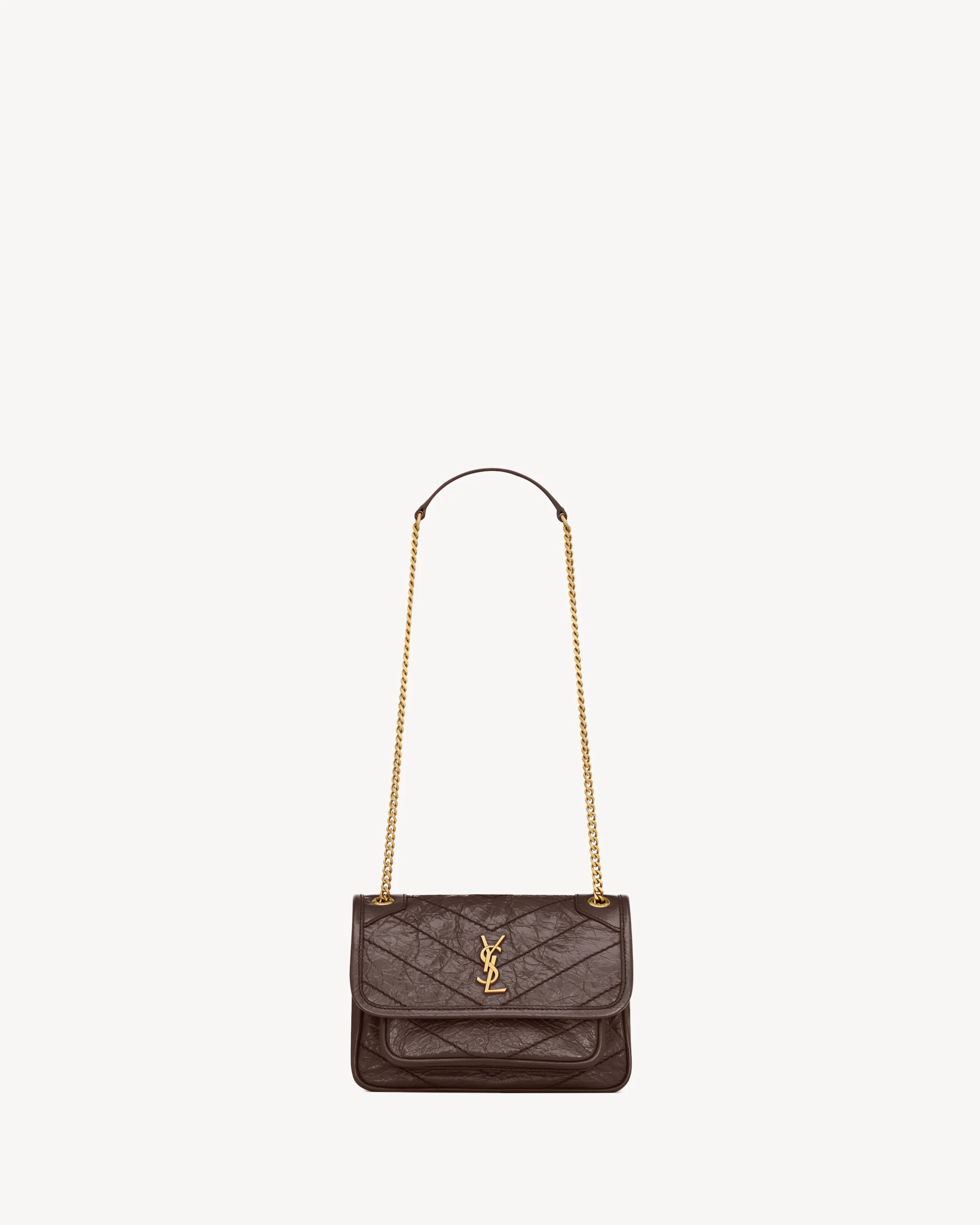 Saint Laurent Niki Mini in Vintage Leather, Arabica Brown Saint Laurent Niki Mini in Vintage Leather, Arabica | Mini Bags