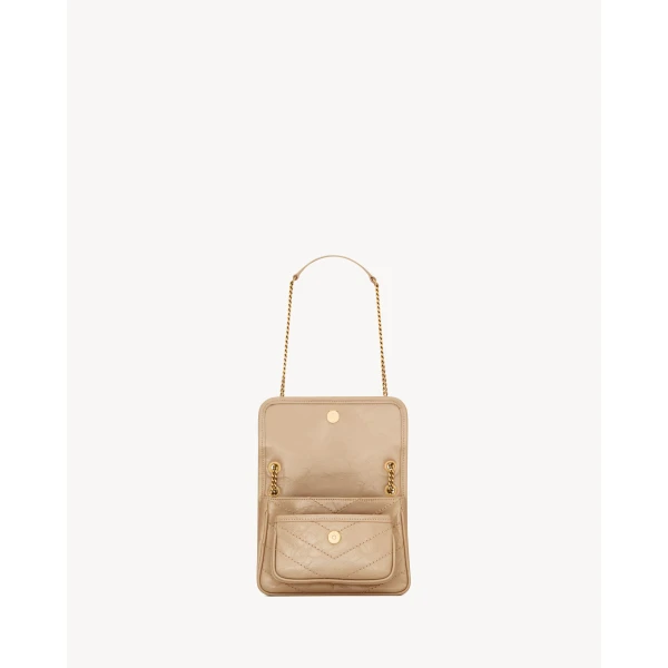 Beige Saint Laurent Niki Mini in Vintage Leather, Clear Beige, view 5 | Mini Bags