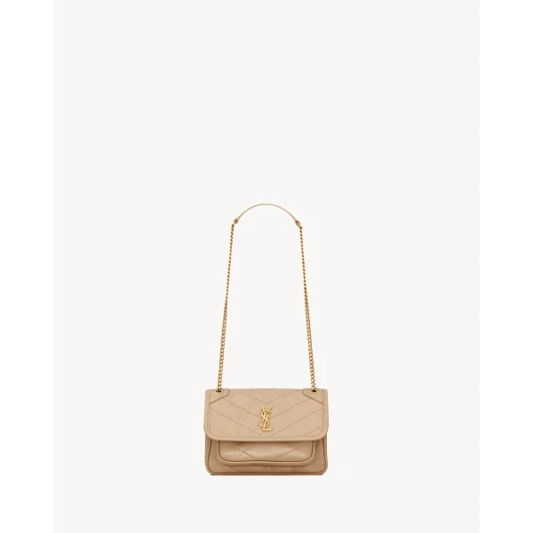 Beige Saint Laurent Niki Mini in Vintage Leather, Clear Beige | Mini Bags