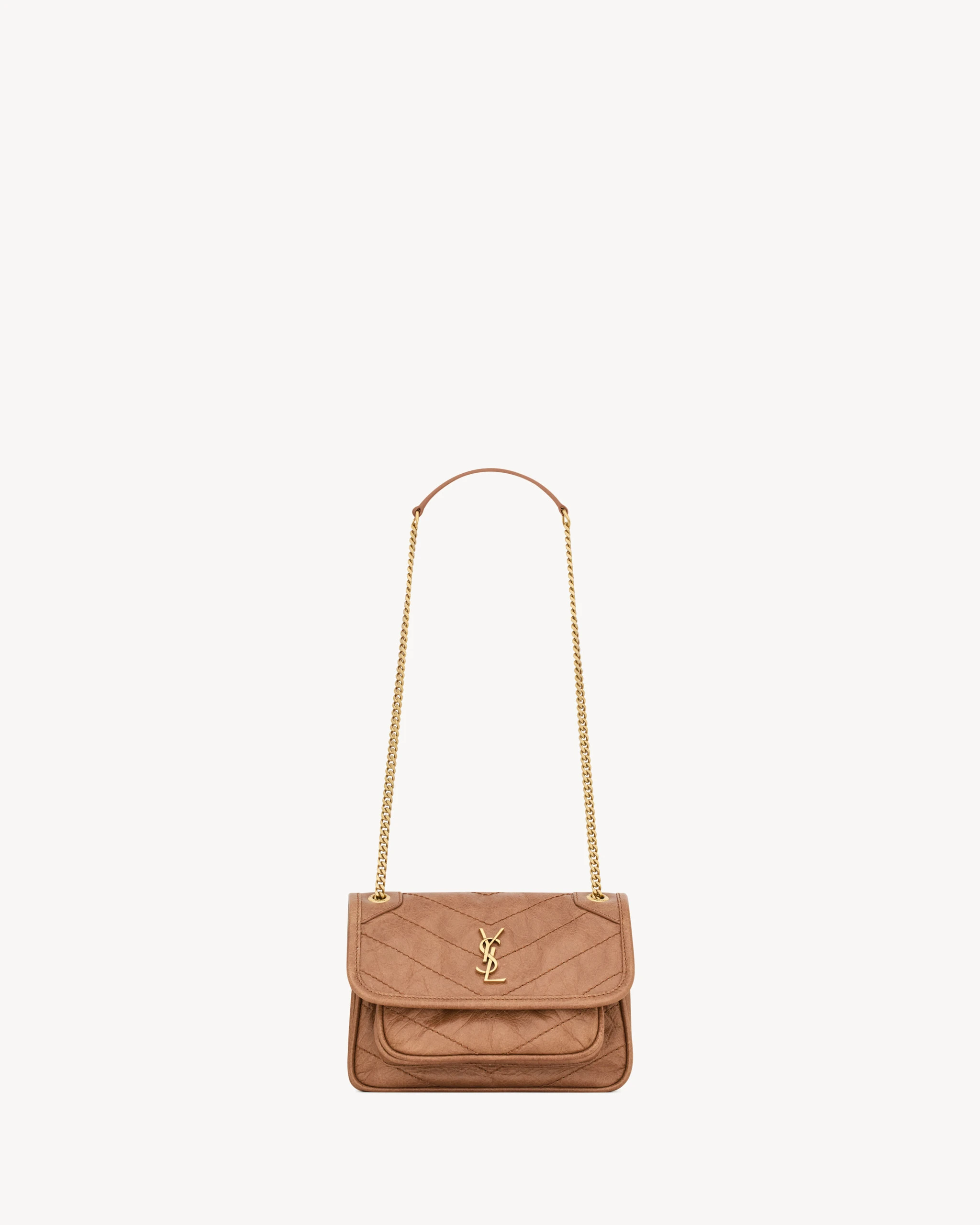 Saint Laurent Niki Mini in Vintage Leather, Light Caramel Orange Saint Laurent Niki Mini in Vintage Leather, Light Caramel | Mini Bags