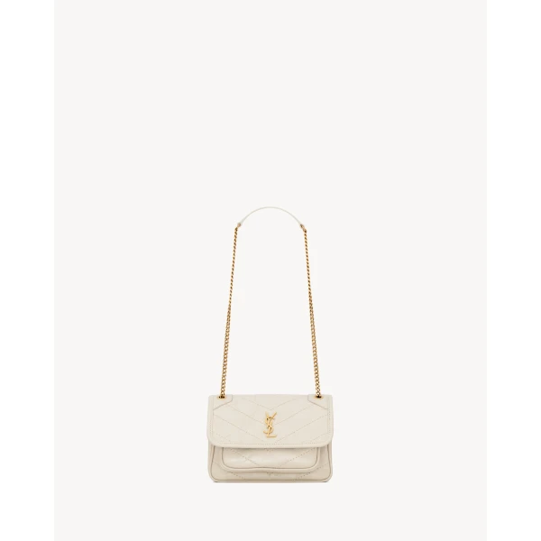 Niki Mini in Vintage Leather, White
