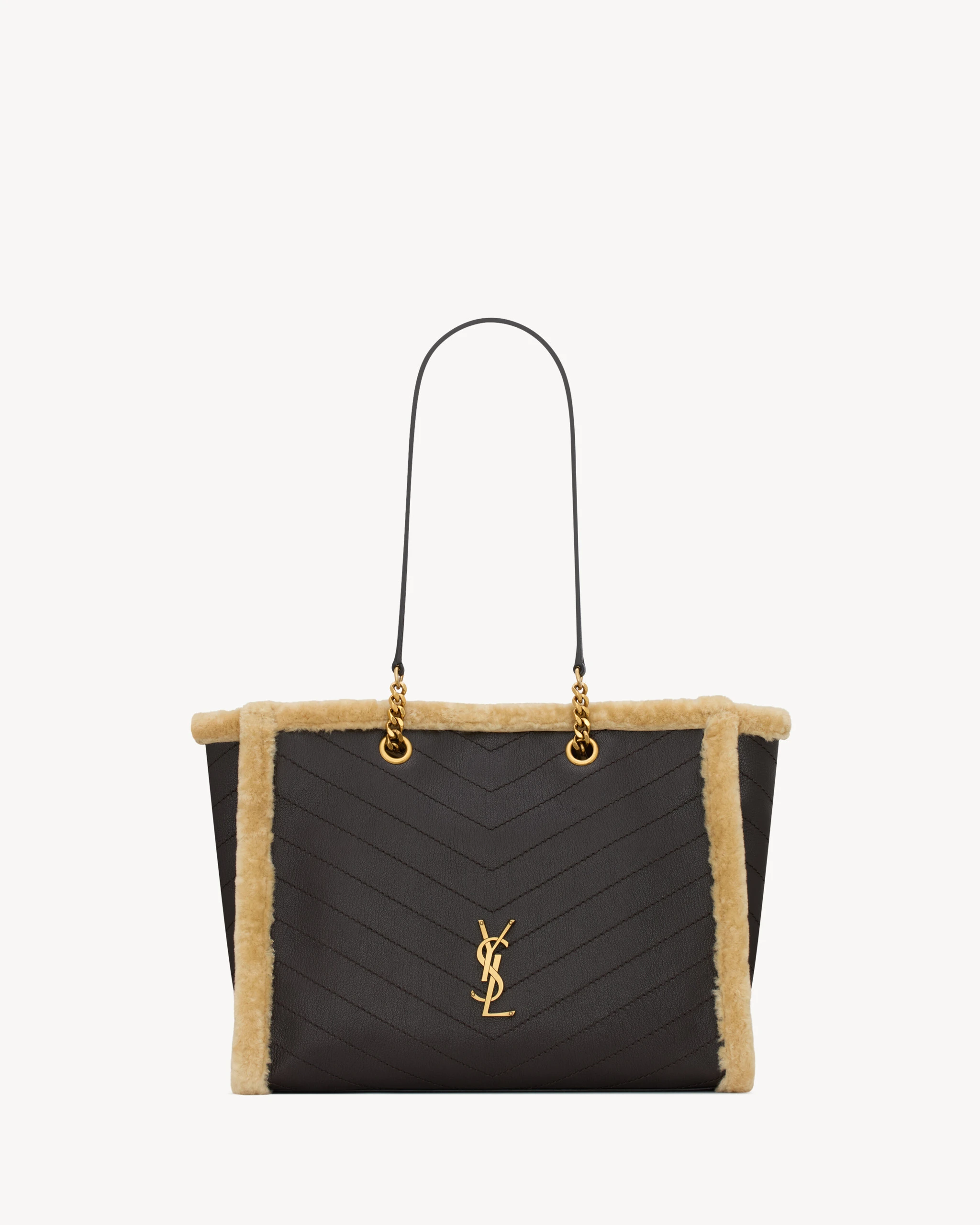 Saint Laurent Niki Shopping in Leather and Shearling Multicolour Saint Laurent Niki Shopping in Leather and Shearling | Totes & Top-Handle Bags