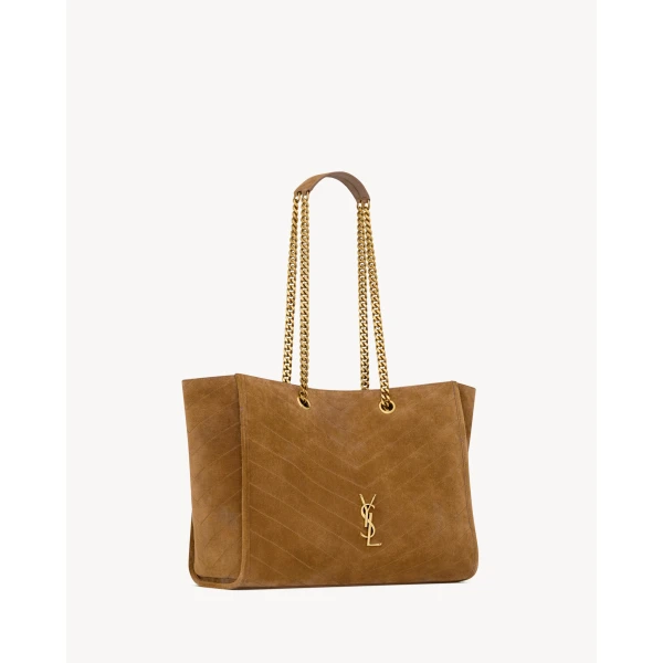 Brown Saint Laurent Niki Shopping in Suede, view 4 | Totes & Top-Handle Bags