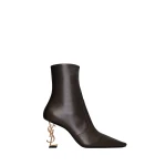 Brown Saint Laurent Opyum Booties in Smooth Leather | Boots
