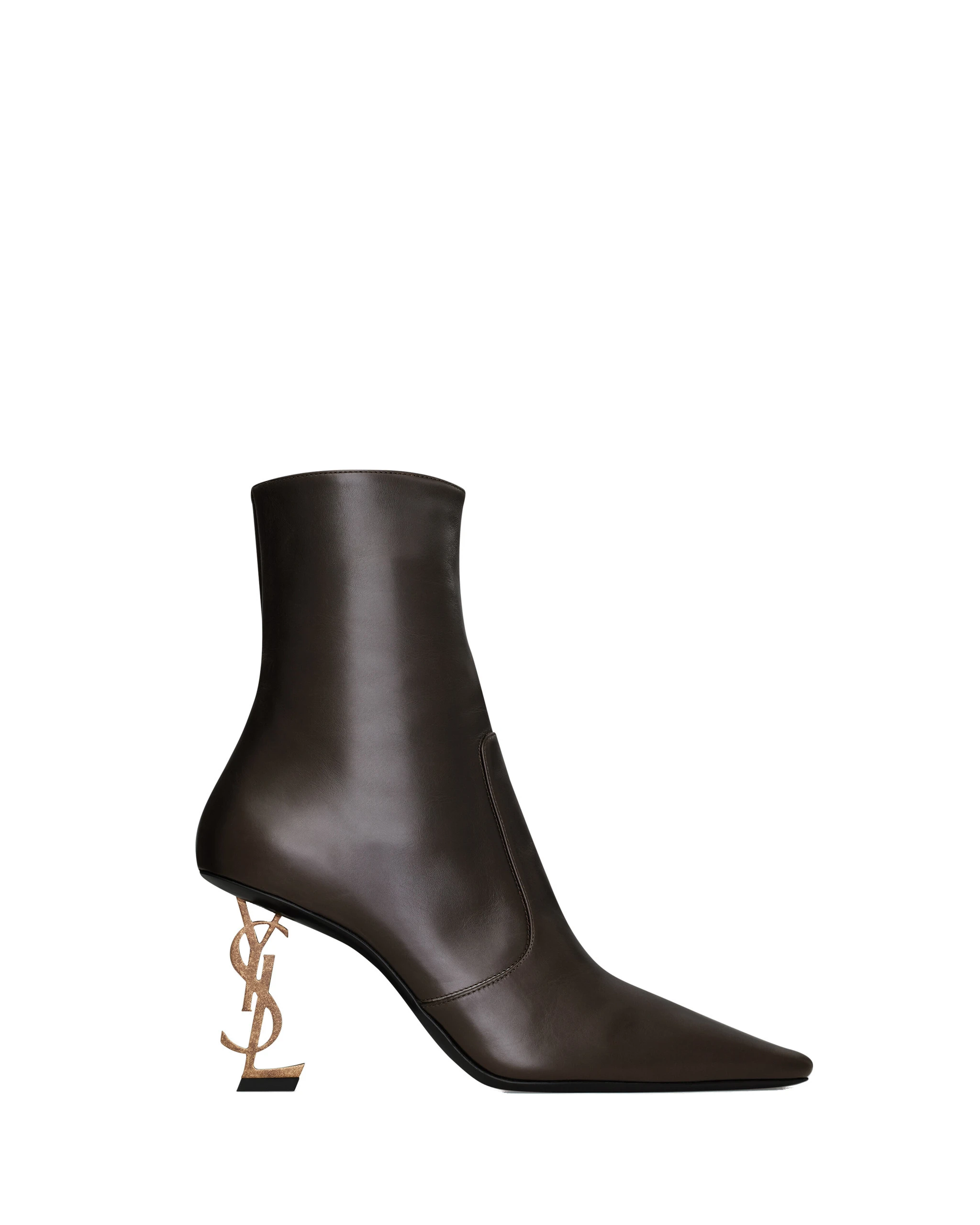 Saint Laurent Opyum Booties in Smooth Leather Brown Saint Laurent Opyum Booties in Smooth Leather | Boots