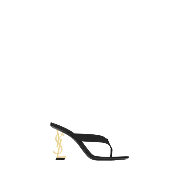 Opyum Mules in Satin Crepe, Black, Spring Summer 2026