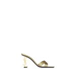 Beige Saint Laurent Opyum Mules in Satin Crepe, Grain Beige | Mules